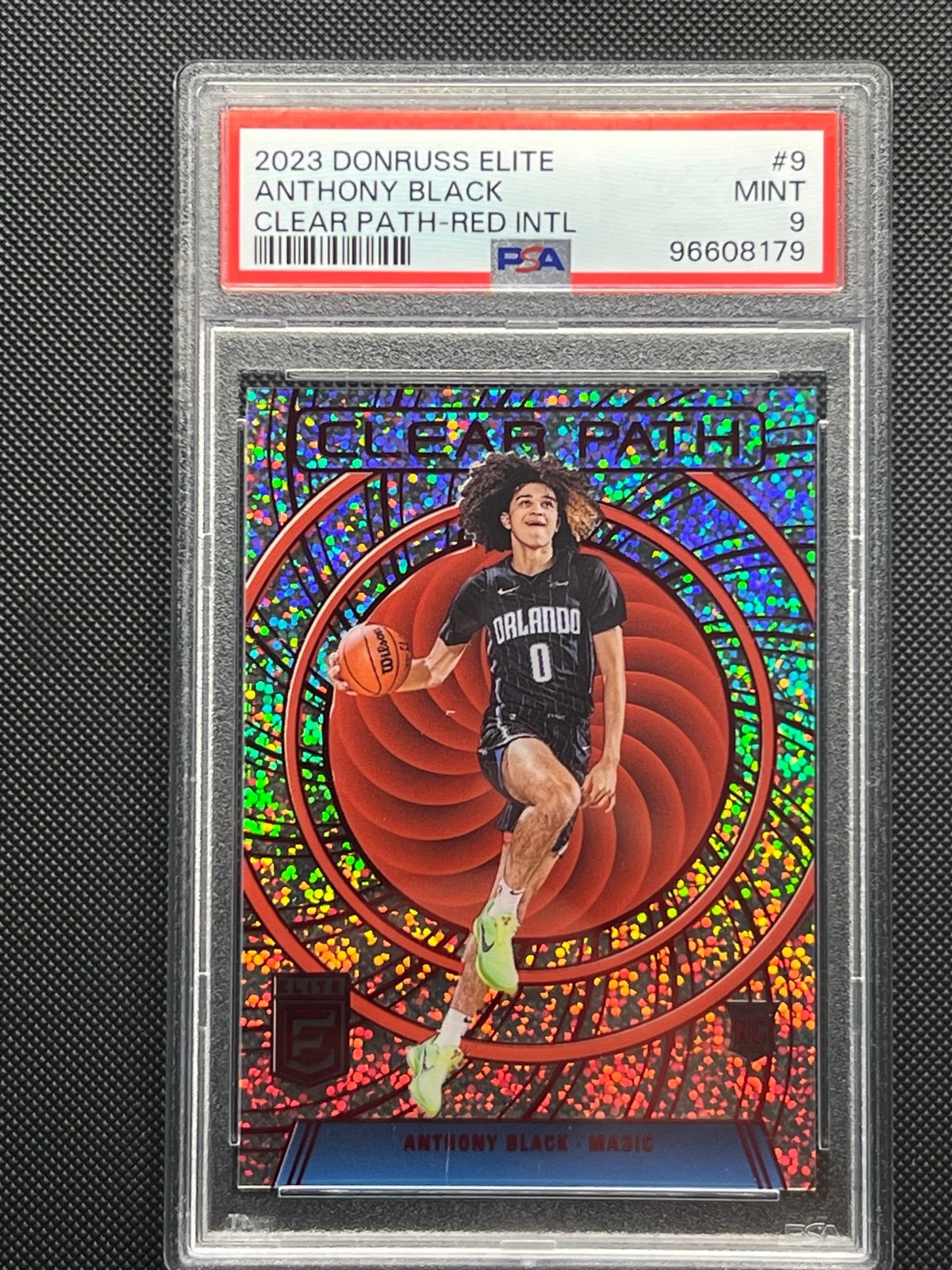 2023-24 Donruss Elite International Anthony Black RC Clear Path Red #9 PSA 9