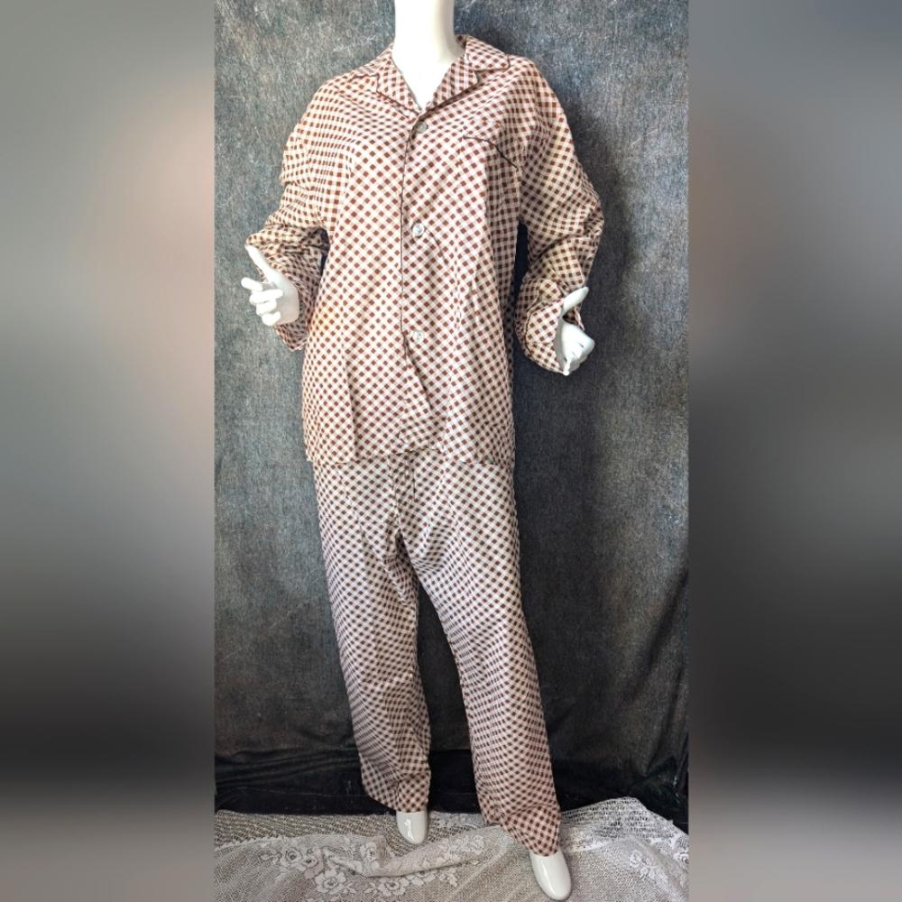 Men's Vintage 80s Alexander's Checkered Pajamas Loungewear EUC