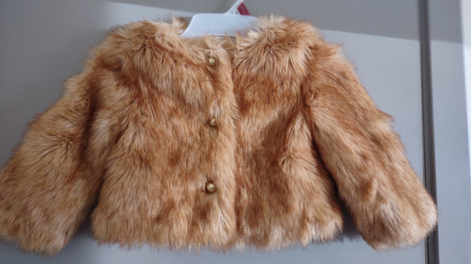 Janie and Jack faux fur Jacket 5-6 tan brown camel color