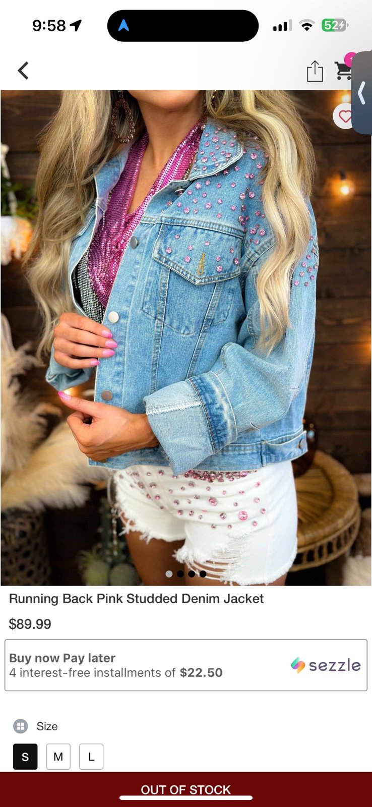 Denim Jacket southern fried chics new medium