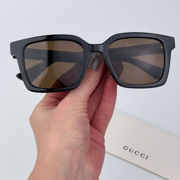 Gucci GG1582SK 004 BRAND NEW Sunglasses Black Brown Polarized Cat Eye Unisex