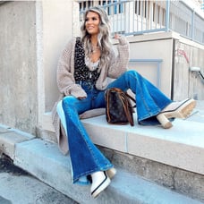 Vervet High Rise Wide Leg Multicolor Denim Flare Boutique Jeans