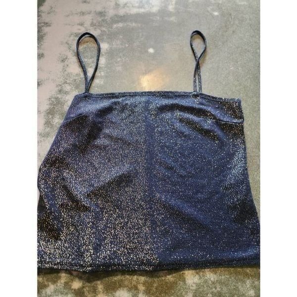 Reformation Isabella Tank in Navy Sparkle sz Large