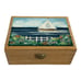 Decorated Storage Box Seaside Ocean Sailing Boat Wooden Jewelry Trinket Keepsake