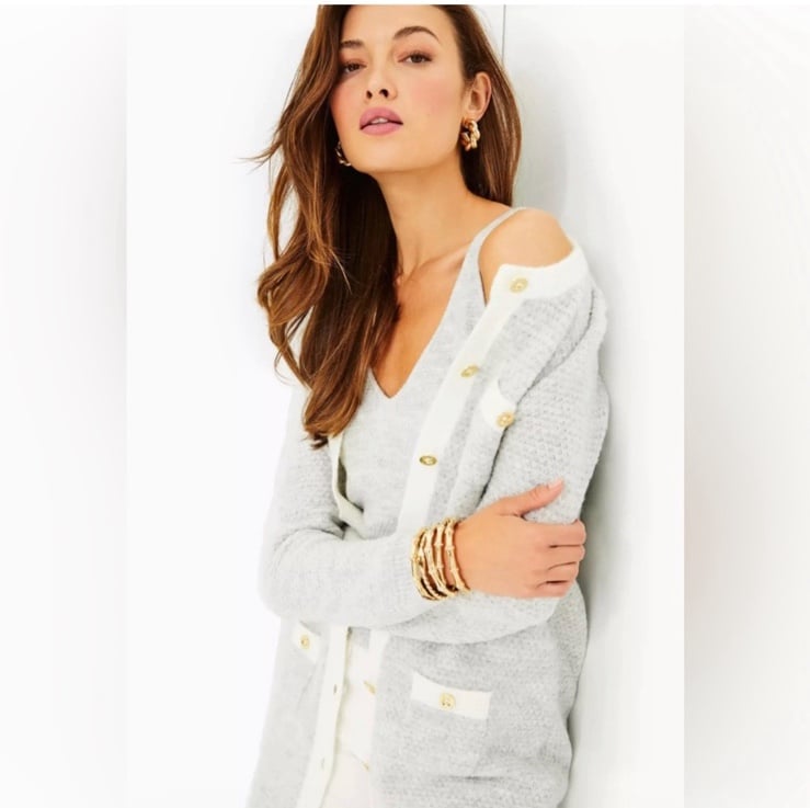 Lily Pulitzer Davison Sweater Set Heathered Seaside Grey