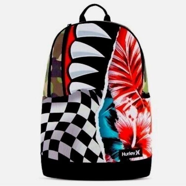 Hurley Multicolor Print Mash Up Graphic Backpack