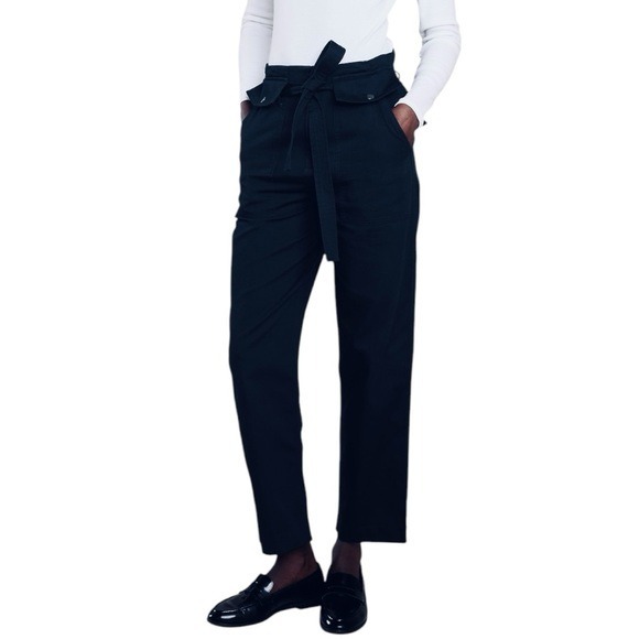 NWT Banana Republic Tie Waist Utility Pant size 10 in Prep Navy