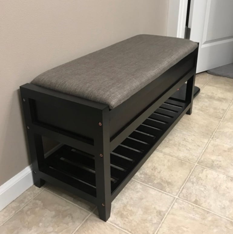 Entryway Bench with Storage Shoe Cabinet Espresso *NEW*