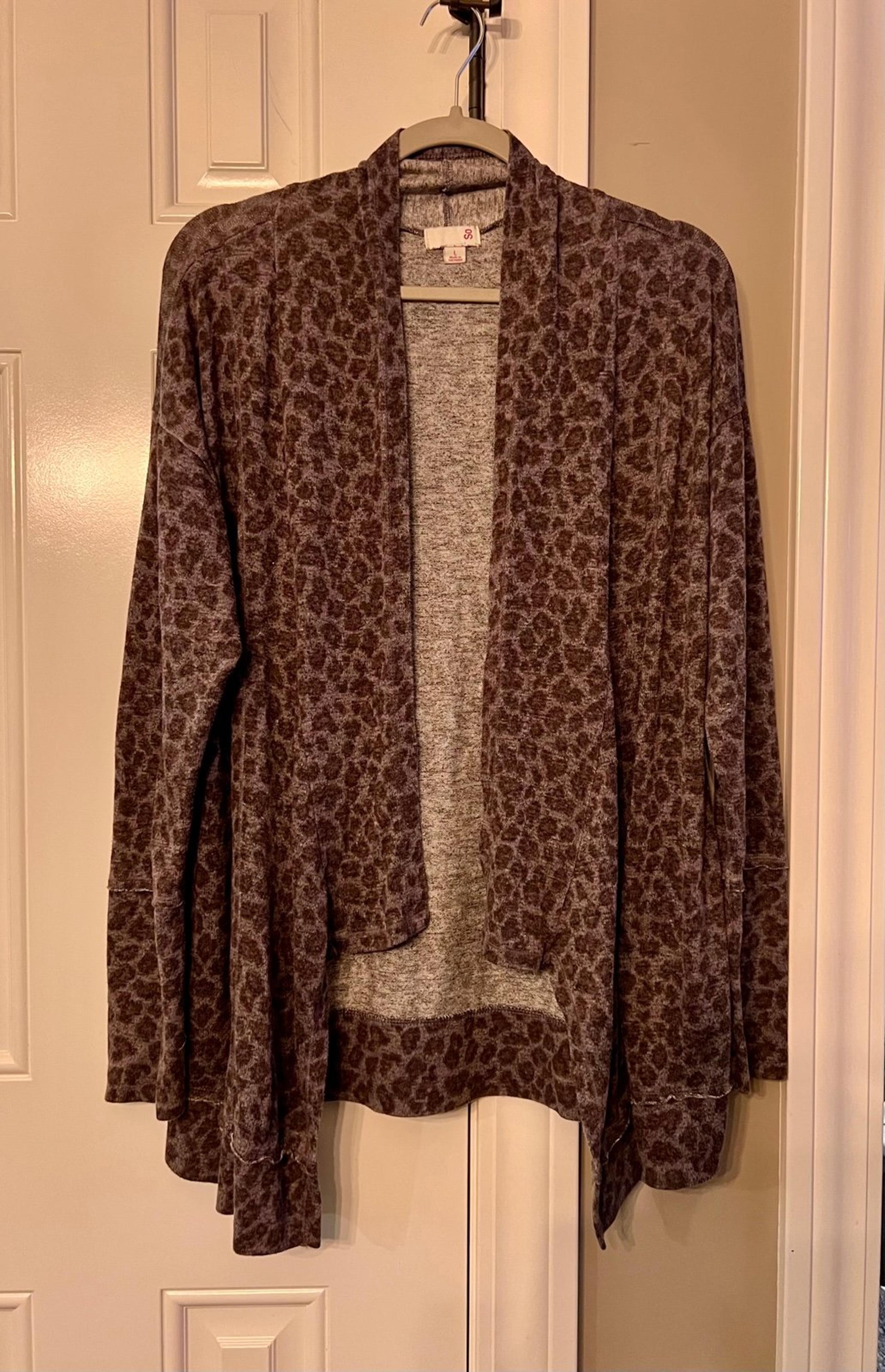 So Leopard purple Cardigan Large
