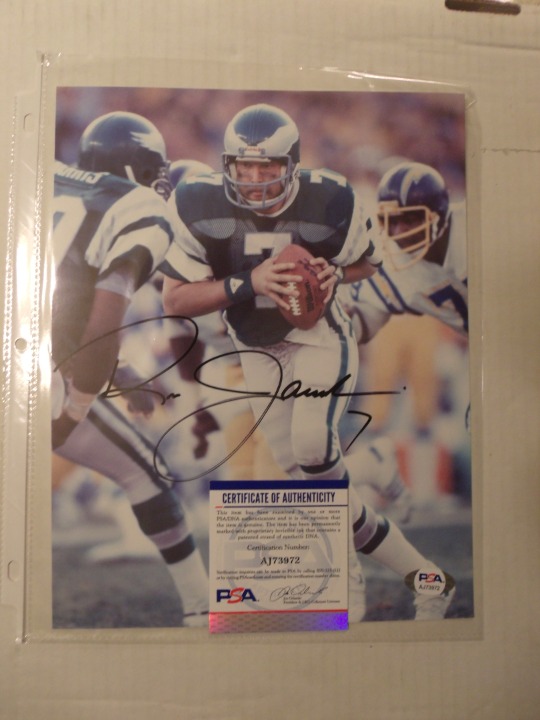 RON JAWORSKI HAND SIGNED COLOR 8 X 10 PHOTO PHILADELPHIA EAGLES (A) PSA/DNA