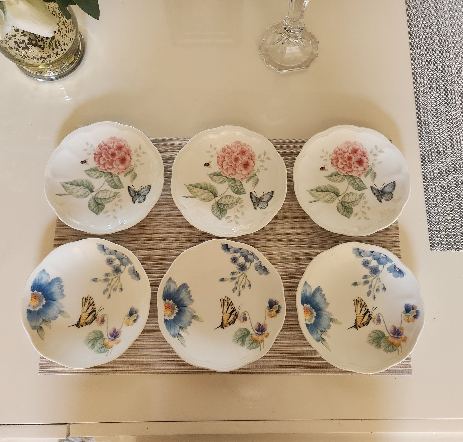 6 x Lenox Butterfly Meadow 6.5 plates