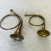 Vintage Gold Metal Brass Lot of 2 Decor French Horn Band Instrument