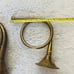 Vintage Gold Metal Brass Lot of 2 Decor French Horn Band Instrument