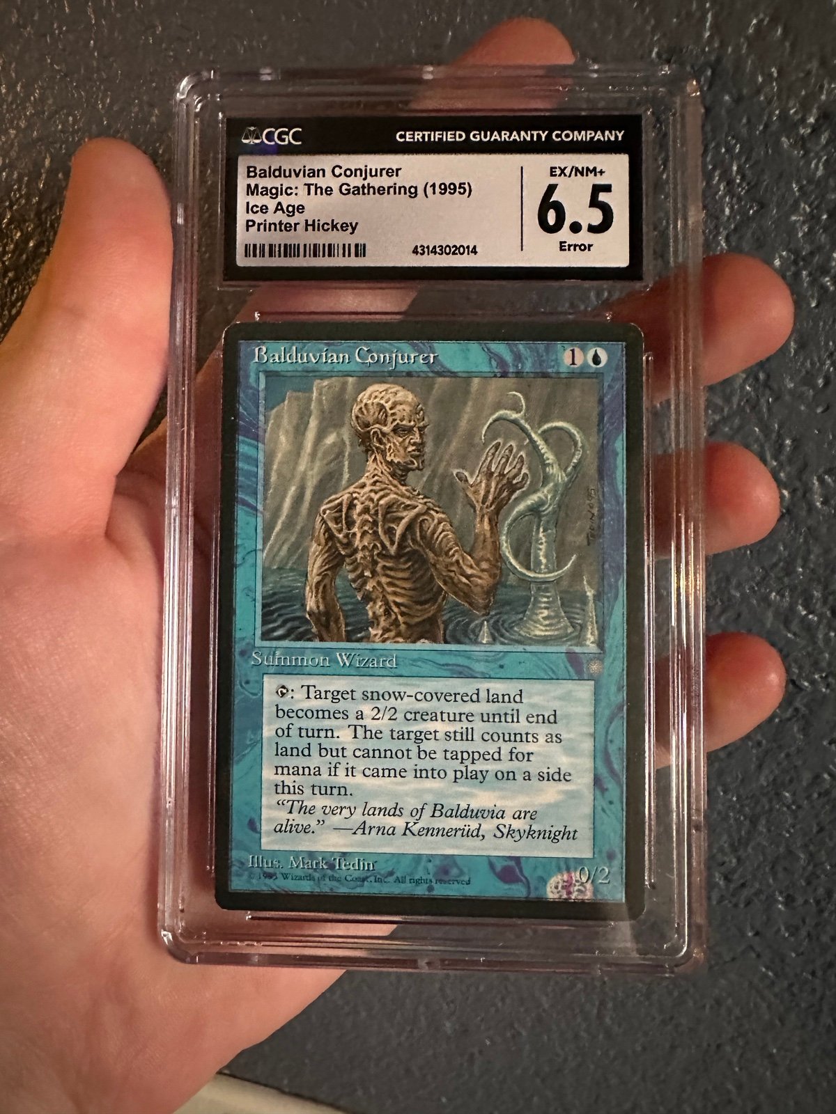 MTG Ice Age Error Printer Hickey Balduvarian Conjurer 1995 CGC Graded