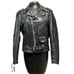 VTG Gino Leathers Motorcycle Leather Jacket Women’s 40R Black Full Zip Belt 1989