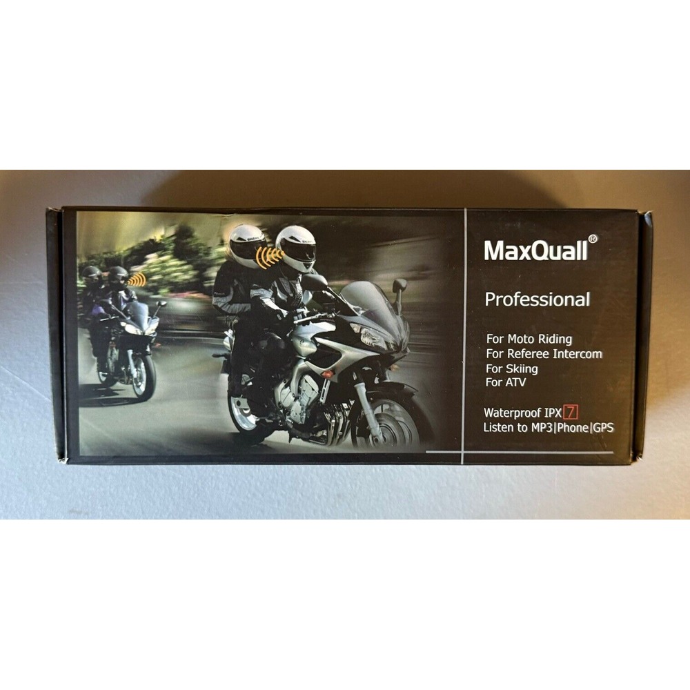 2 Pack MaxQuall Moto Intercom V6 Plus with accessories