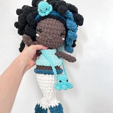 Mermaid and Her Octopus Bag Crochet, Mermaid 17” Long, Soft and Cozy
