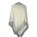 Mia & Tessa White & Gray Cape Cowl Neck Tassel Knit Poncho Women Sz OS