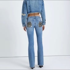 NWT 7 FOR ALL MANKIND Maribel Original Bootcut Beaded Flower