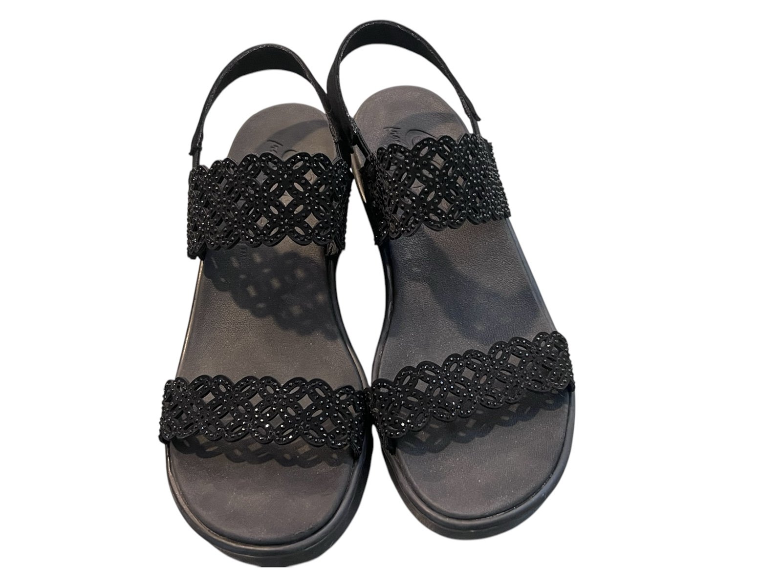 Sketchers Sandals wedge scalloped cut out s 8 festival romantic Gothcore gothic