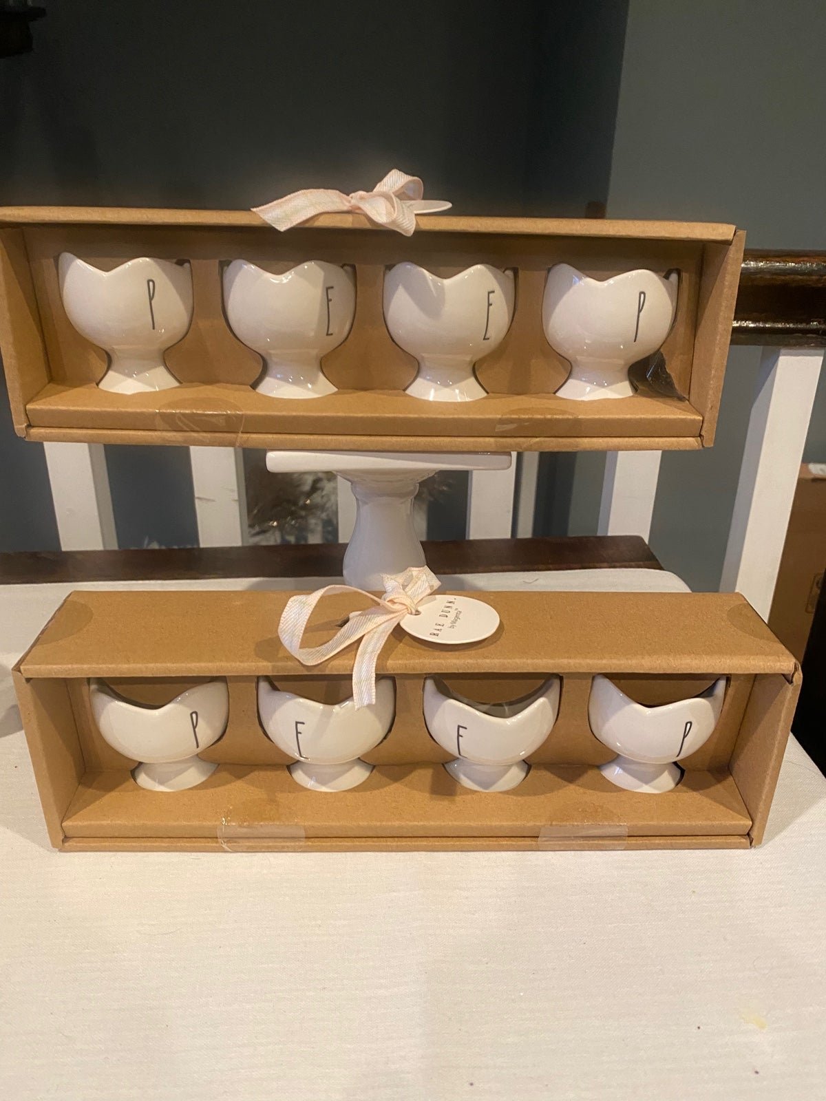 NEW 2023 2 sets of Rae Dunn egg cups PEEP (8 total)
