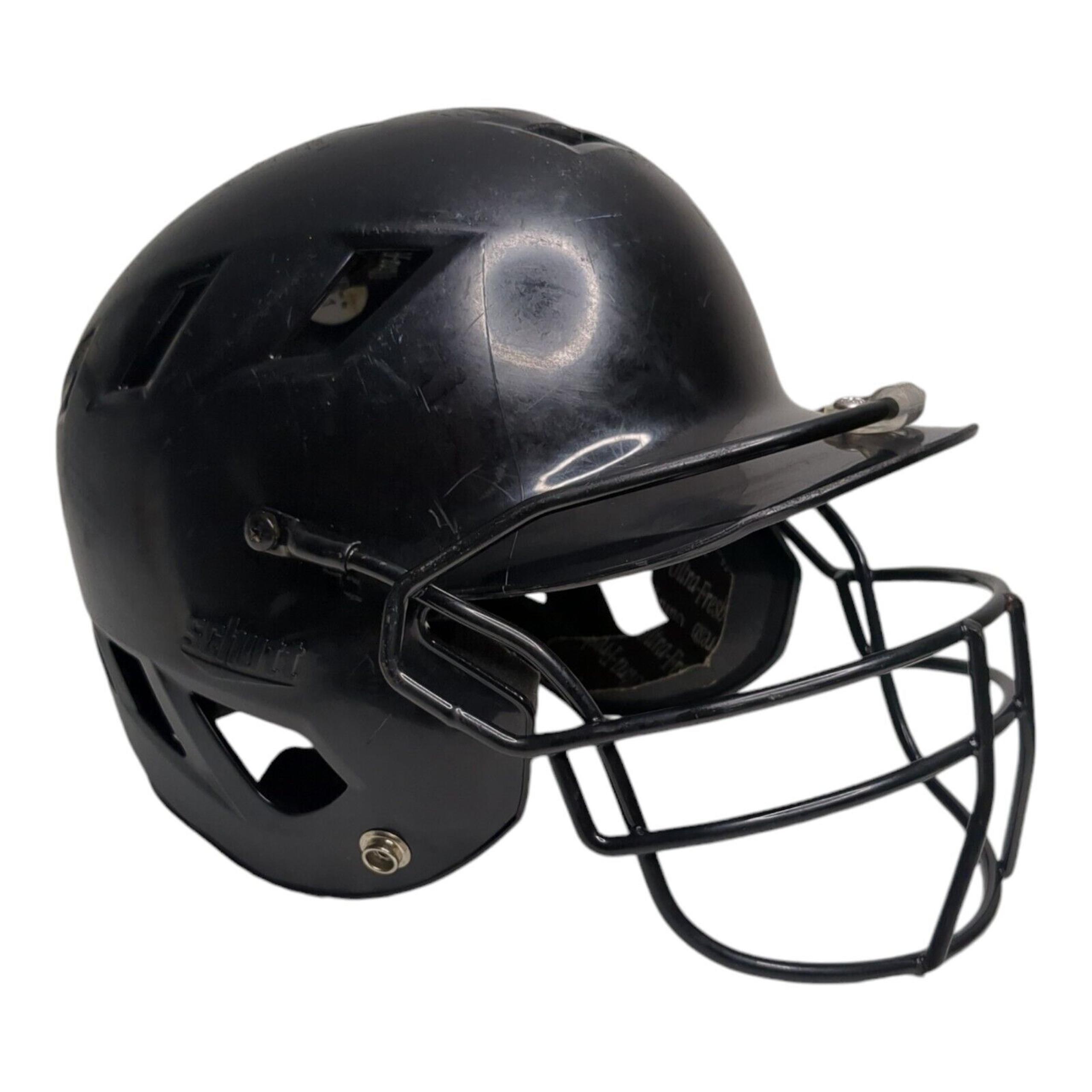 Schutt Baseball Softball Batting Helmet Size S 3140 Black with Metal Guard Mask
