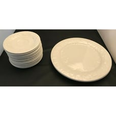 Farberware BLANC SUR BLANC 422 12 Saucers 2 dinner plates