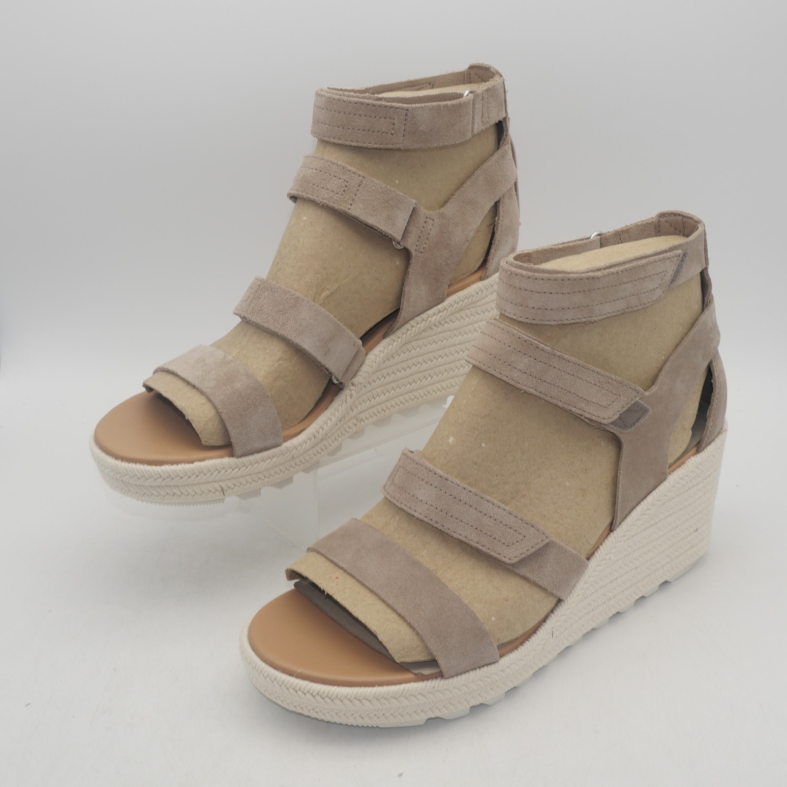 NEW Sorel Women's 11 CAMERON MultiStrap Wedge Sandal Omega Taupe Sea Salt