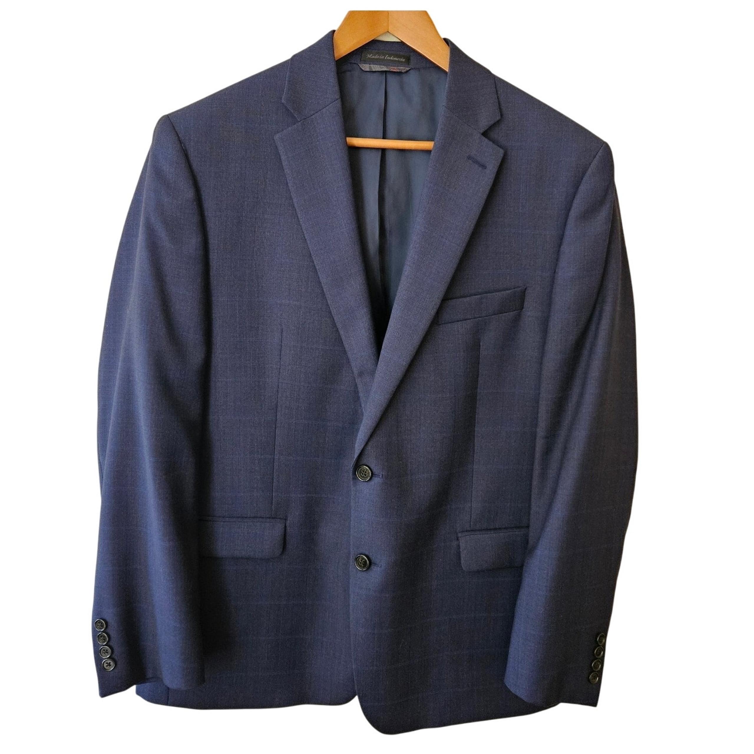 Lauren Ralph Lauren Men's Wool Blazer, Size 44R Blue Plaid 2-Button Stretch
