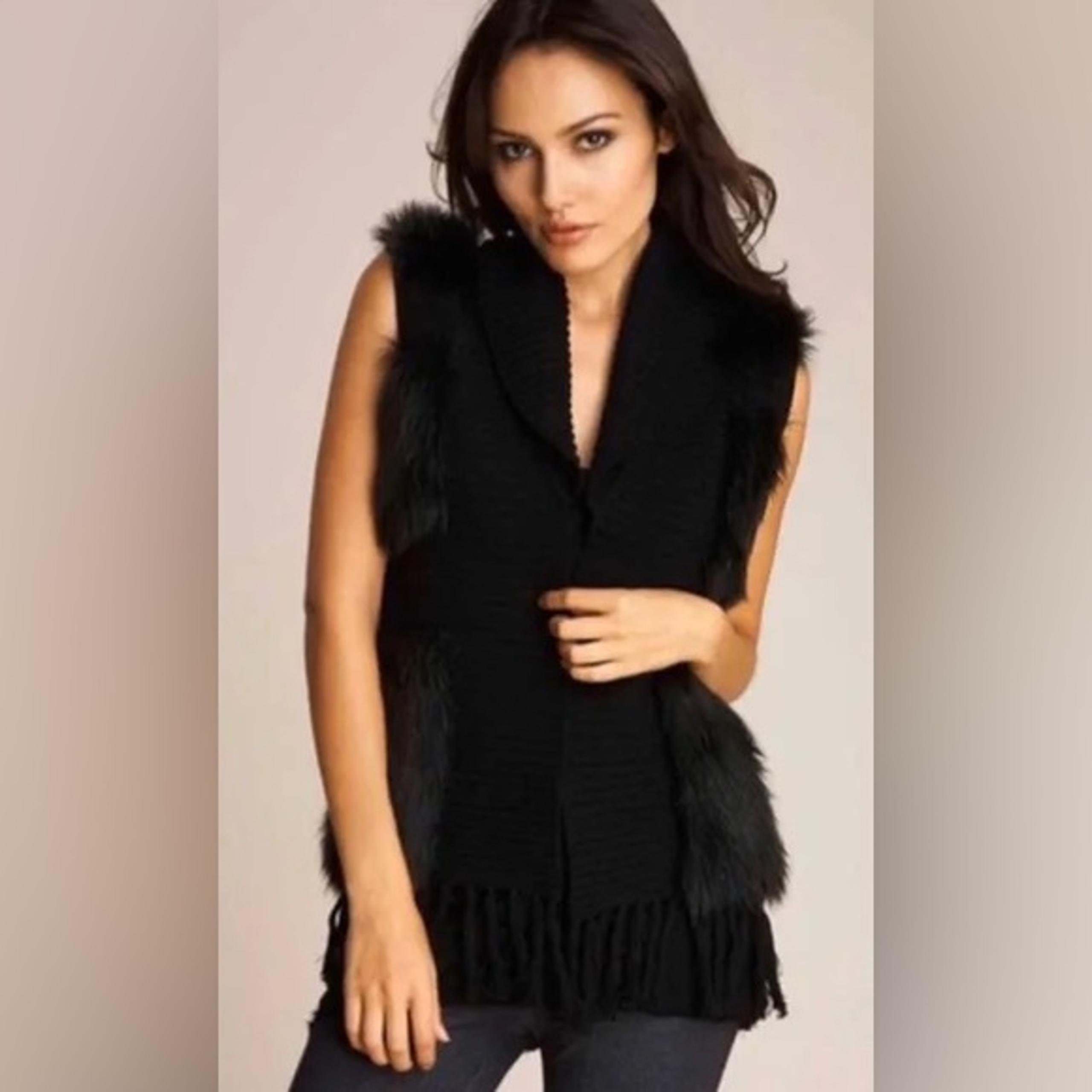 Y2K Romeo & Juliet Couture Sweater Vest Faux Fur Patch