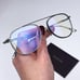 Tom Ford FT5691-B 012 Eyeglasses Dark Ruthenium Blue Block Unisex Pilot
