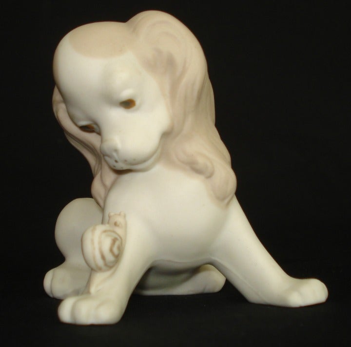 LLADRO COLLECTIBLE SPANIEL DOG W/ SNAIL PROTOTYPE PP102 MATTE PORCELAIN MINT