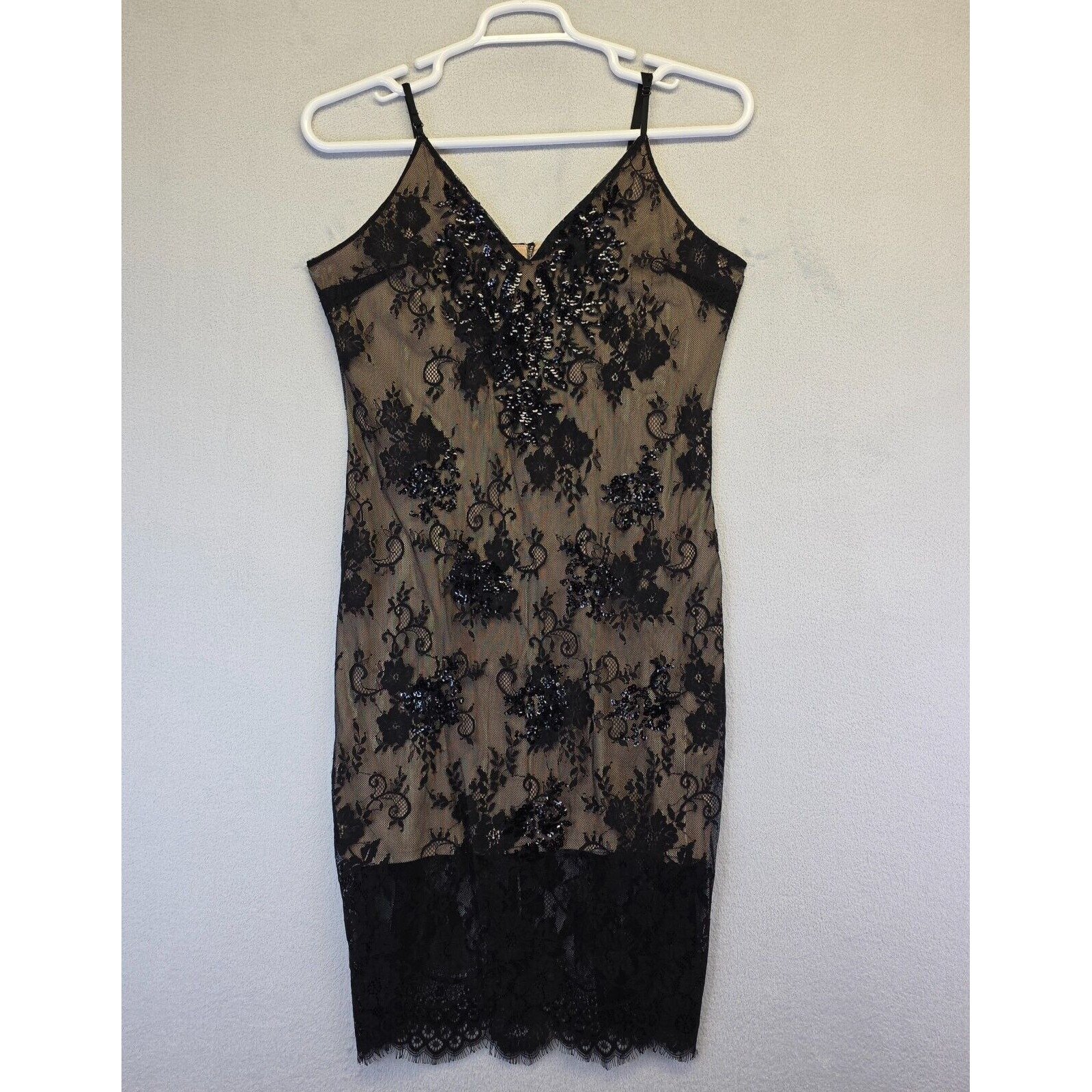 Express Dress Womens 14 Black Floral Lace Baddie Y2K Whimsigoth Coquette Party