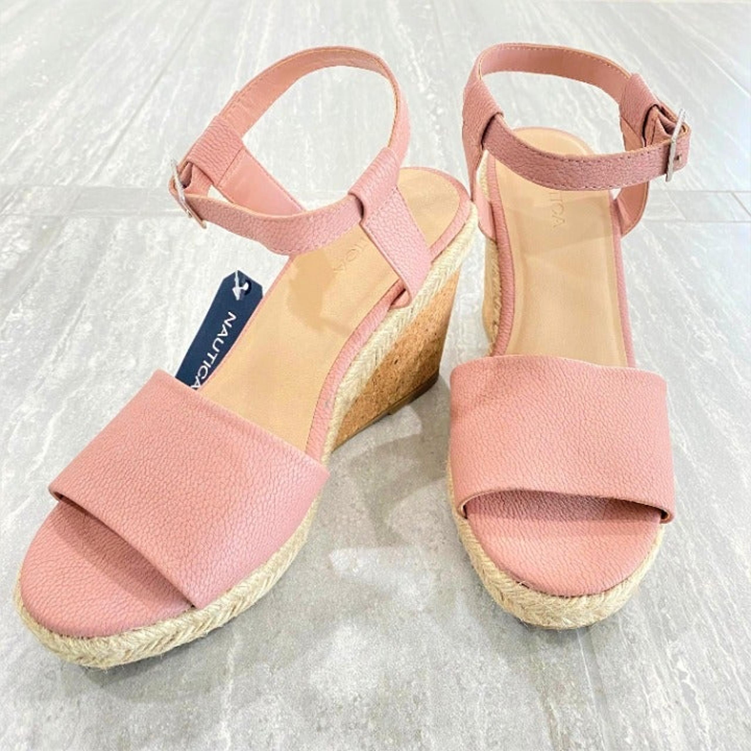 Nautica Dovie Women's Open Toe Platform Wedge Espadrille High Heels Shoes Sz 10