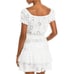 NWT Aqua Swim Ivory White Cotton Eyelet Floral Peasant Off The Shoulder Dress