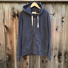 Buck Mason heavyweight navy blue full zip hoodie sweater Mens size xxl