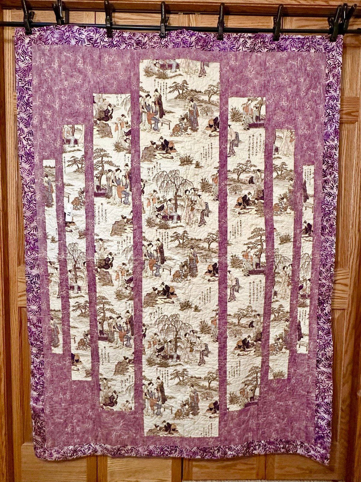 Handmade cotton chinoiserie quilt