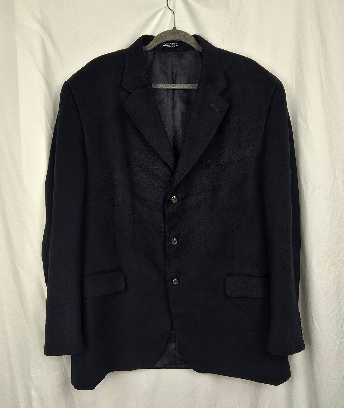 Chaps Ralph Lauren Faux Suede Navy Blue Preppy Sport Coat Blazer Men's sz 46L