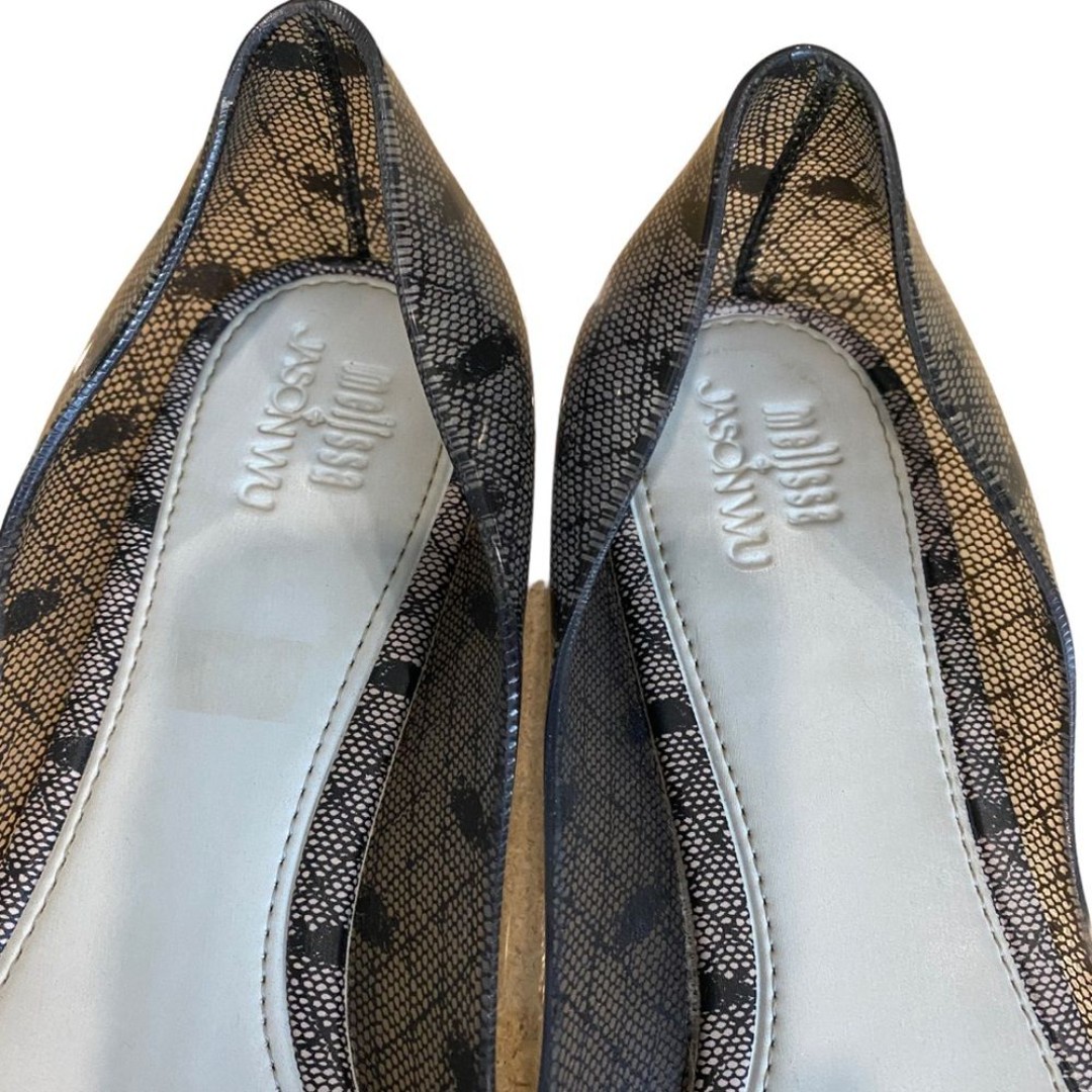 Melissa x Jason Wu jelly flats - sz 8 - black pattern - clear - casual - sz 8 - detail
