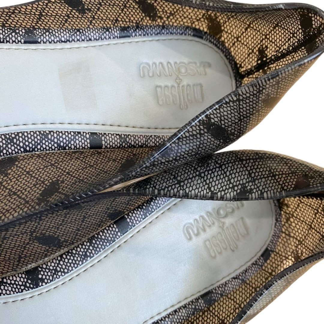 Melissa x Jason Wu jelly flats - sz 8 - black pattern - clear - casual - sz 8 - detail