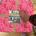 Set of 2 pink palm tree seat cushions outdoor Tommy Bahama
