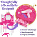 PREXTEX Kids Makeup Table with Mirror and Chair, Princess Play Set, Kids...