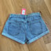 Edikted Rylin Low-Rise Denim Shorts Size S Small