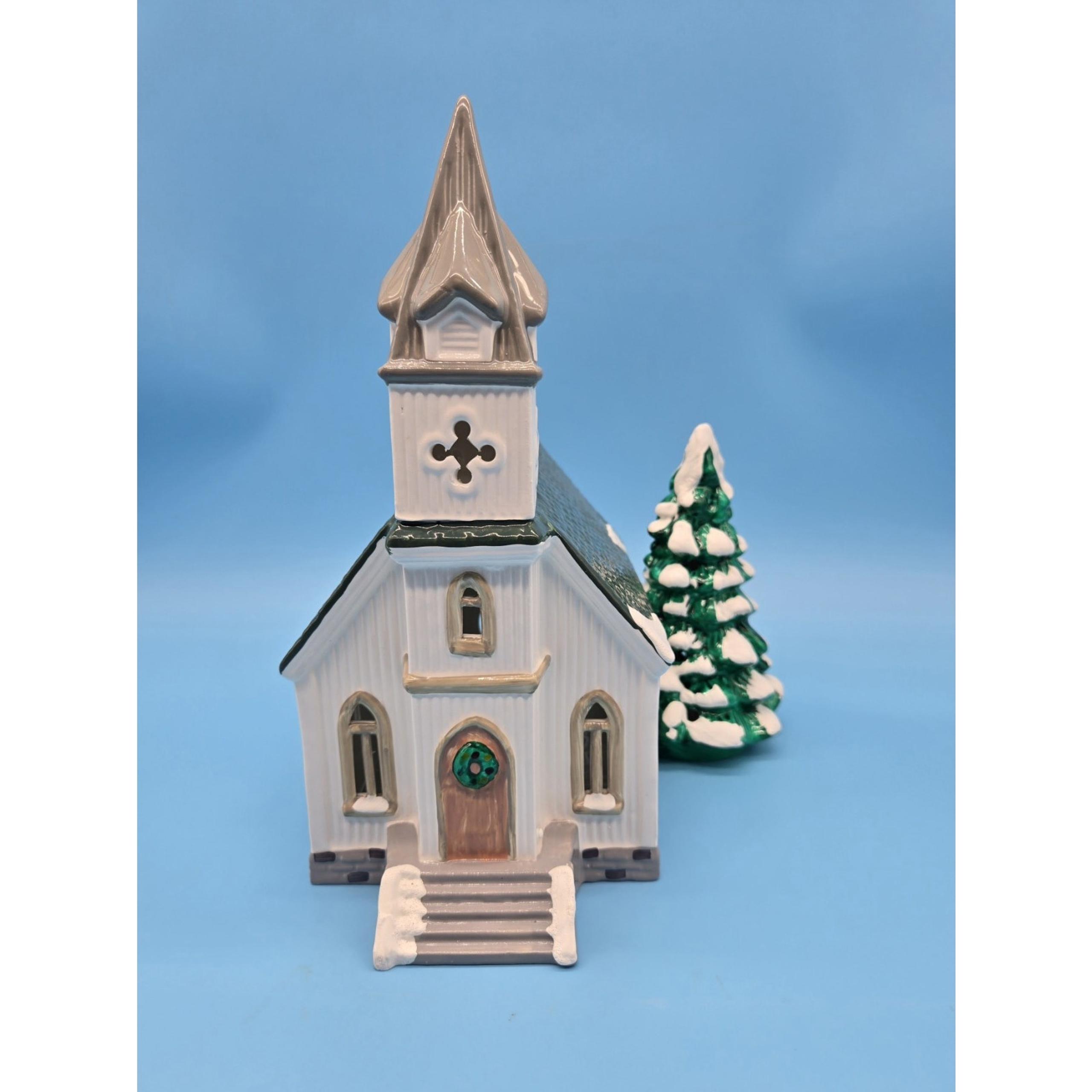Department 56 Snow Village All Saints Church Lighted Christmas Decor Vintage '86