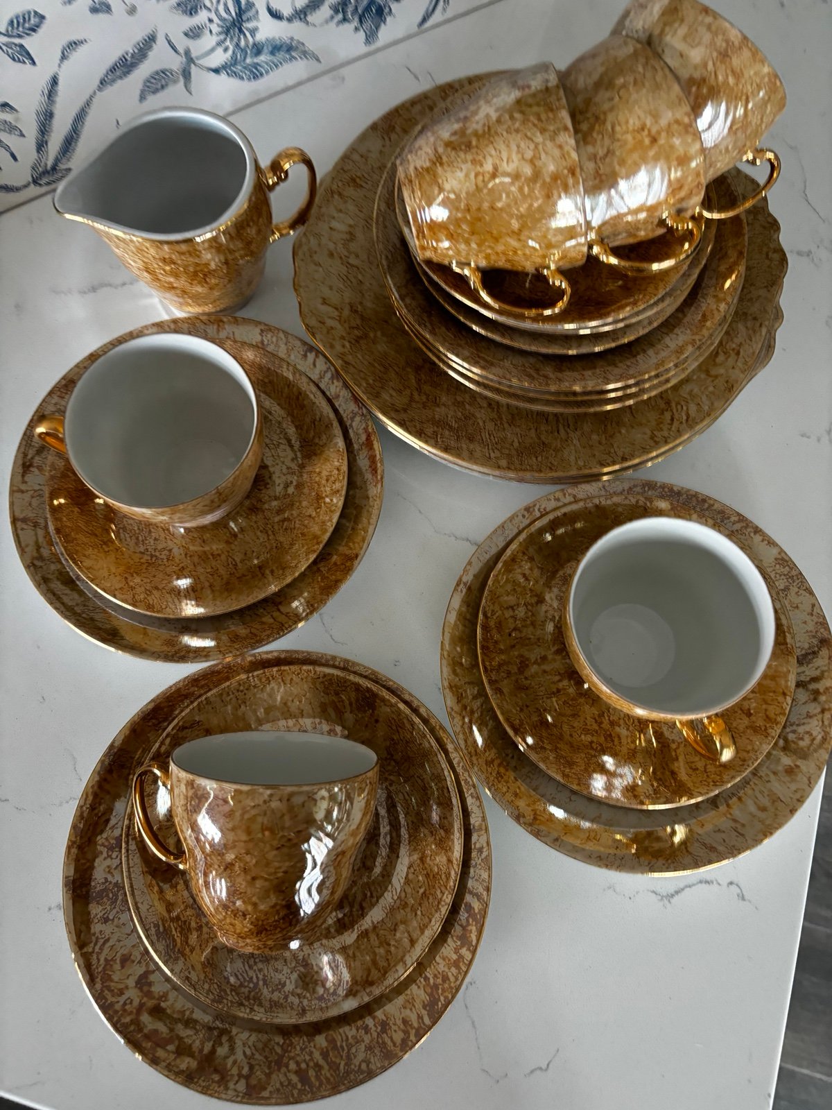 Rare Gold Vintage Porcelain Coffee set