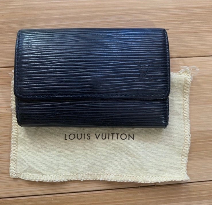 Louis Vuitton black Epi key case pouch