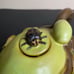 Majolica Teapot Lady Bug Leaves Art Pottery Boho Vines Cottage Core Vintage