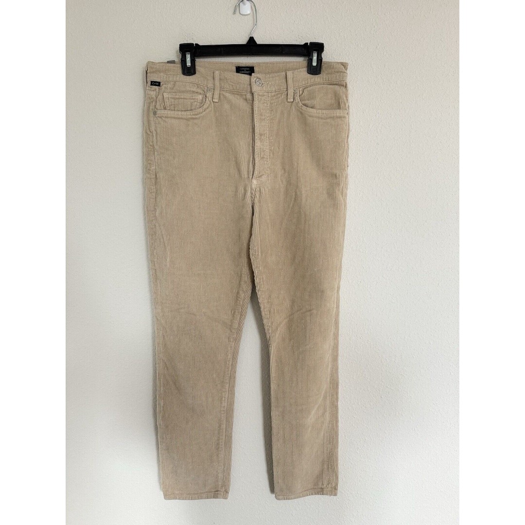 Citizens of Humanity Jeans SZ 31 Corduroy Khaki Beige Olivia Hi Rise Slim Ankle