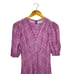 FAITHFULL THE BRAND Pink Vittoria Checked Plaid Crepe Puff Midi Dress Size XS