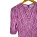 FAITHFULL THE BRAND Pink Vittoria Checked Plaid Crepe Puff Midi Dress Size XS